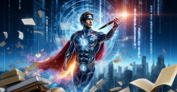 superhero with writing as his power